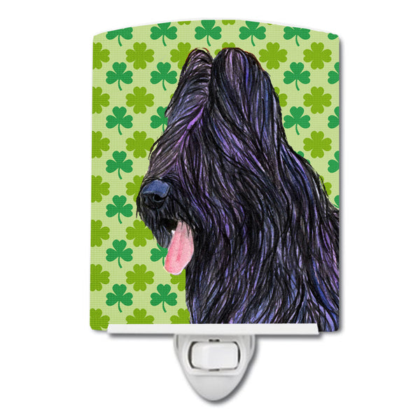 Briard St. Patrick's Day Shamrock Portrait Ceramic Night Light SS4420CNL - the-store.com