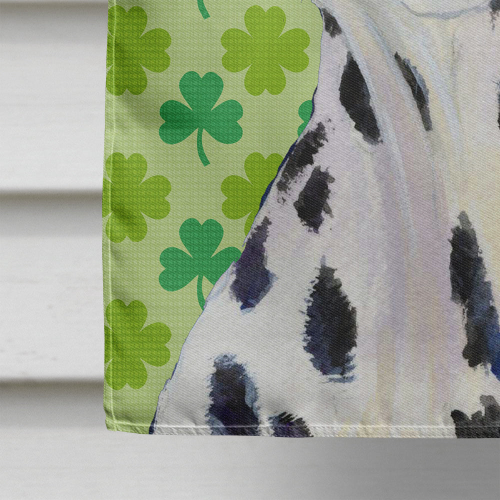 Dalmatian St. Patrick's Day Shamrock Portrait Flag Canvas House Size  the-store.com.