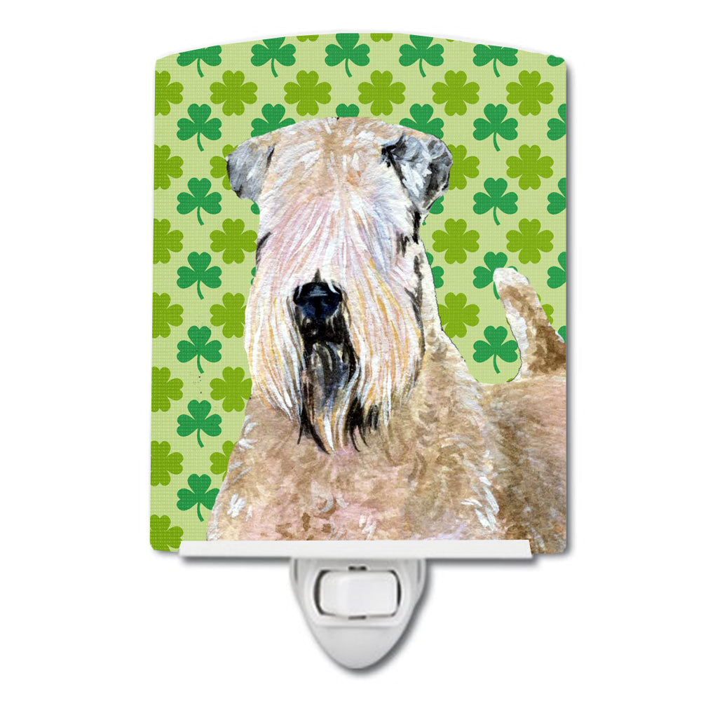 Wheaten Terrier Soft Coated St. Patrick's Day Shamrock Ceramic Night Light SS4424CNL - the-store.com