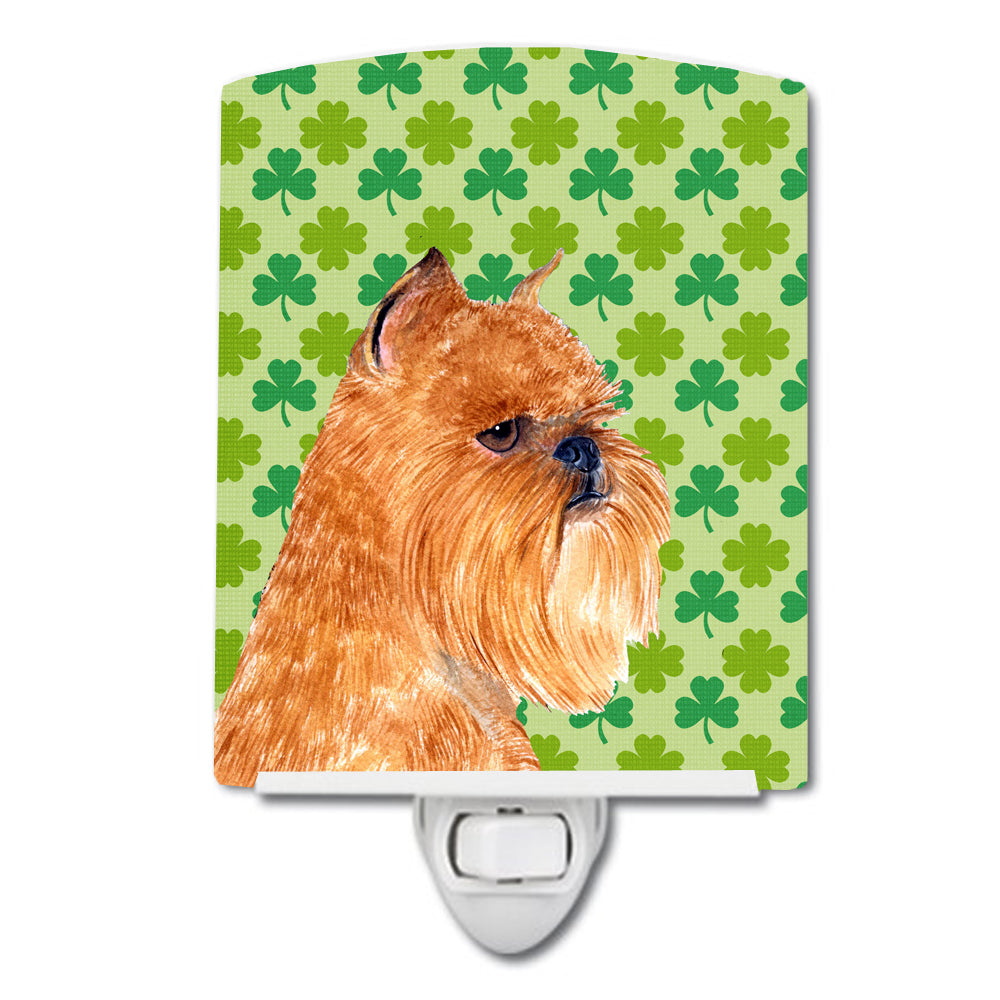 Brussels Griffon St. Patrick's Day Shamrock Portrait Ceramic Night Light SS4425CNL - the-store.com