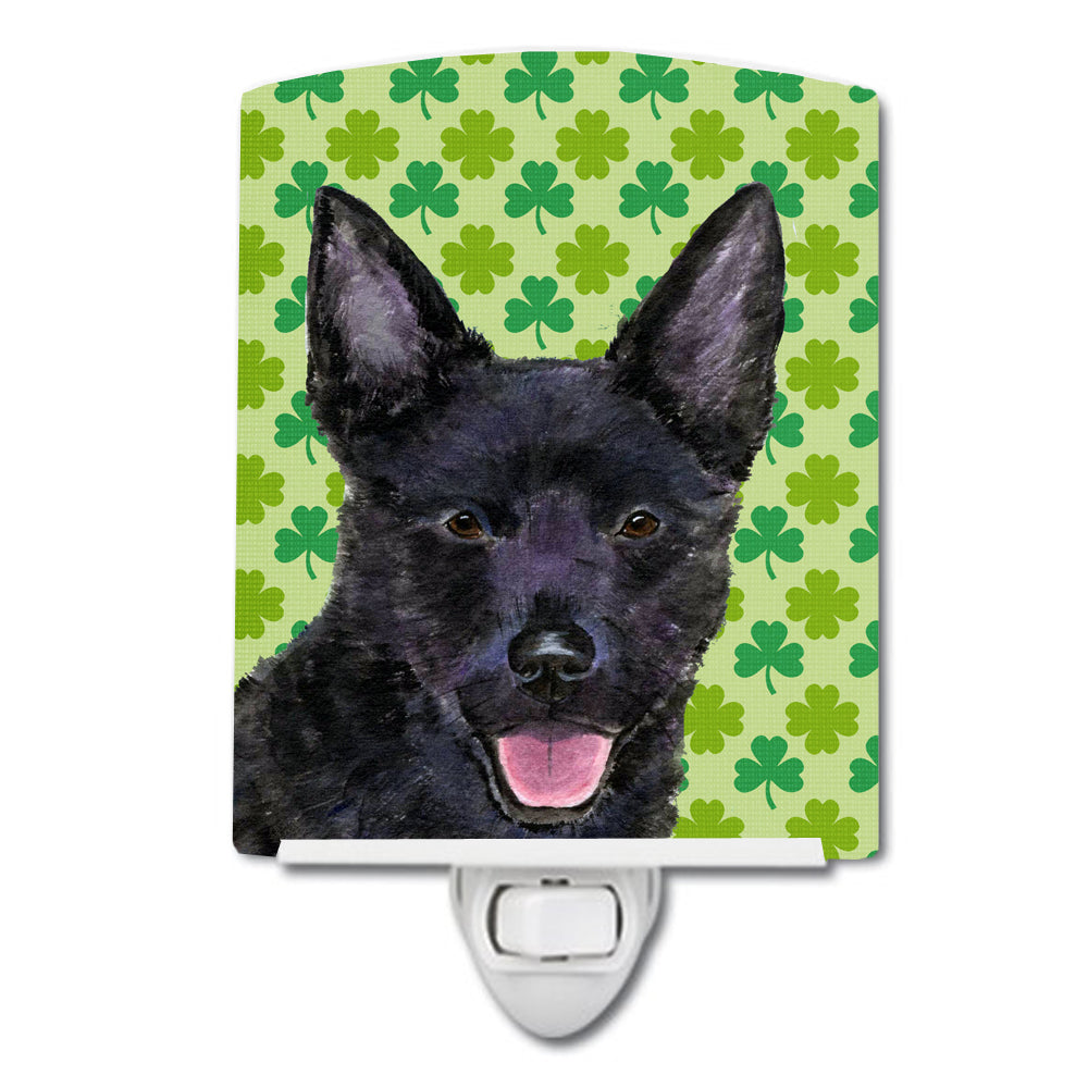 Australian Kelpie St. Patrick's Day Shamrock Portrait Ceramic Night Light SS4429CNL - the-store.com