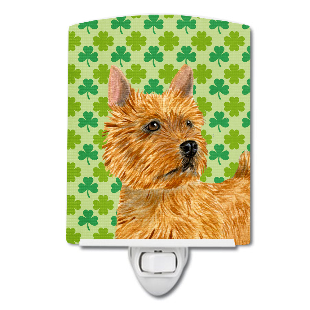 Norwich Terrier St. Patrick&#39;s Day Shamrock Portrait Ceramic Night Light SS4430CNL - the-store.com