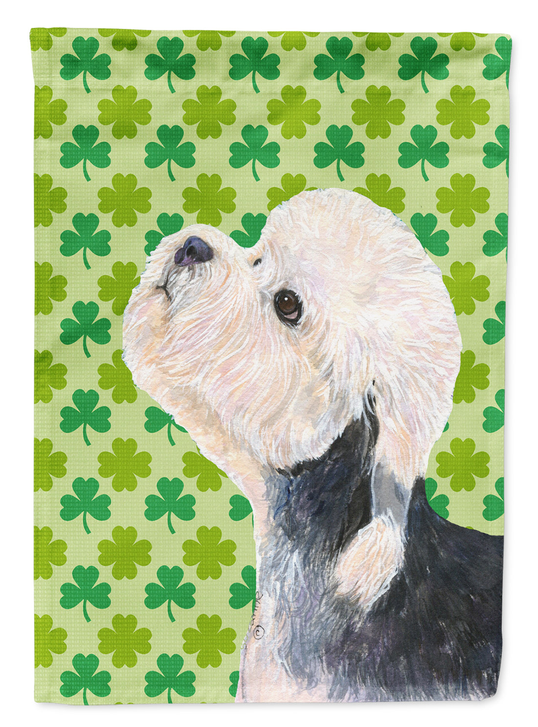 Dandie Dinmont Terrier St. Patrick's Day Shamrock  Flag Canvas House Size  the-store.com.