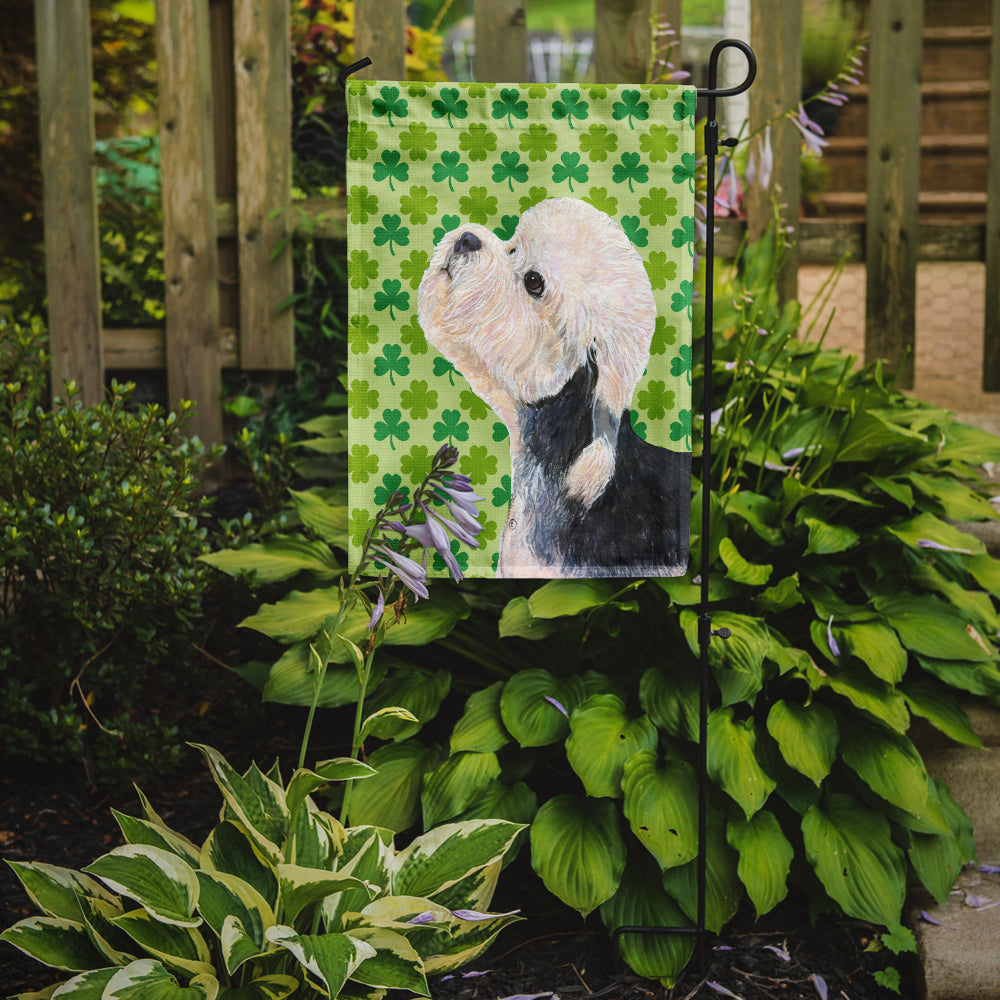 Dandie Dinmont Terrier St. Patrick's Day Shamrock Flag Garden Size.