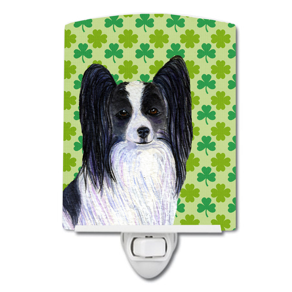 Papillon St. Patrick's Day Shamrock Portrait Ceramic Night Light SS4436CNL - the-store.com