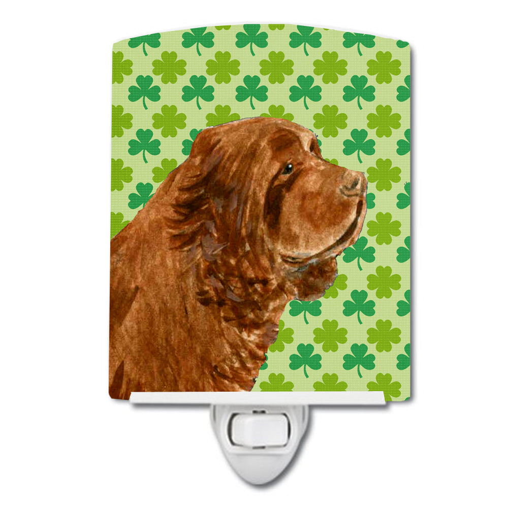 Sussex Spaniel St. Patrick&#39;s Day Shamrock Portrait Ceramic Night Light SS4441CNL - the-store.com