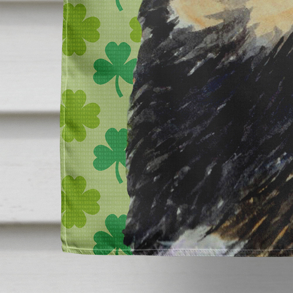 Tibetan Mastiff St. Patrick's Day Shamrock Portrait Flag Canvas House Size  the-store.com.