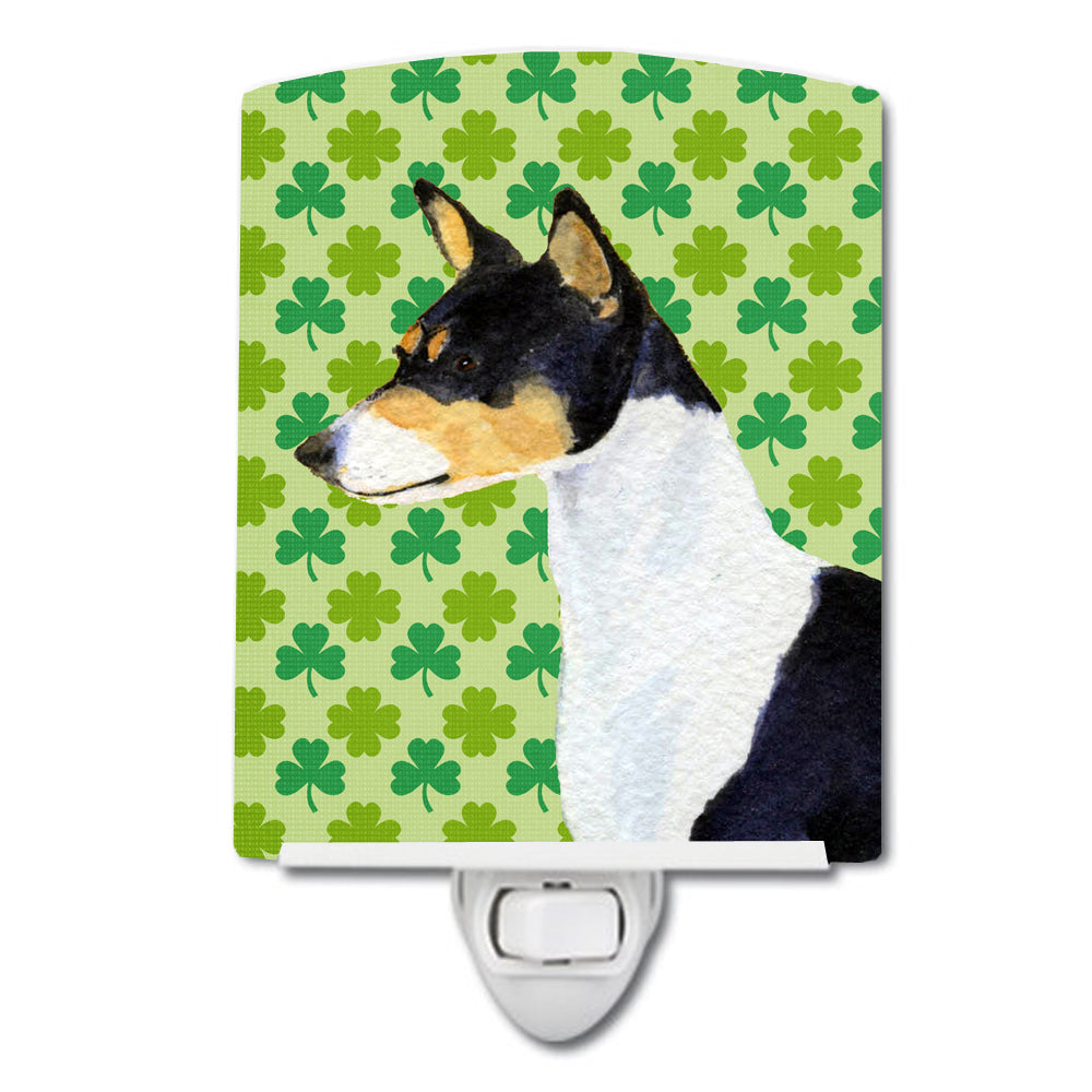 Basenji St. Patrick's Day Shamrock Portrait Ceramic Night Light SS4445CNL - the-store.com