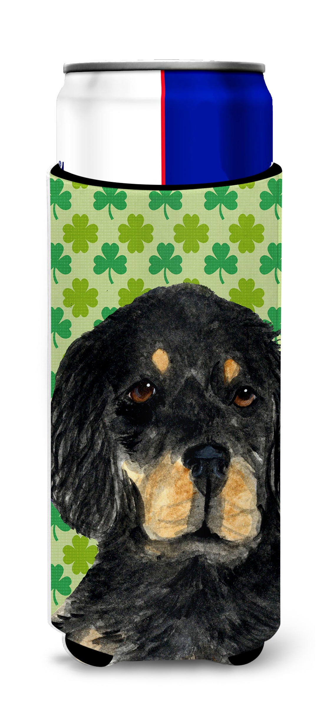 Gordon Setter St. Patrick&#39;s Day Shamrock Portrait Ultra Beverage Insulators for slim cans SS4446MUK.