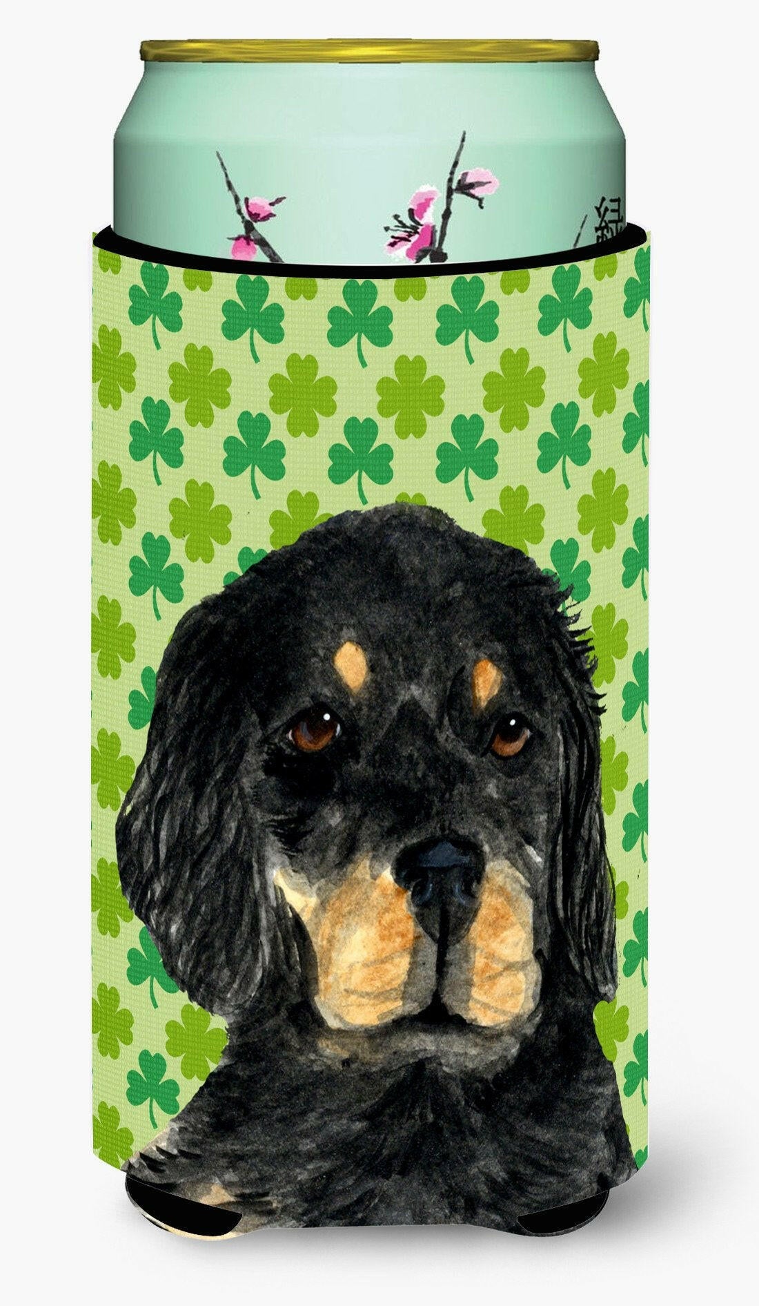 Gordon Setter St. Patrick&#39;s Day Shamrock Portrait  Tall Boy Beverage Insulator Beverage Insulator Hugger by Caroline&#39;s Treasures