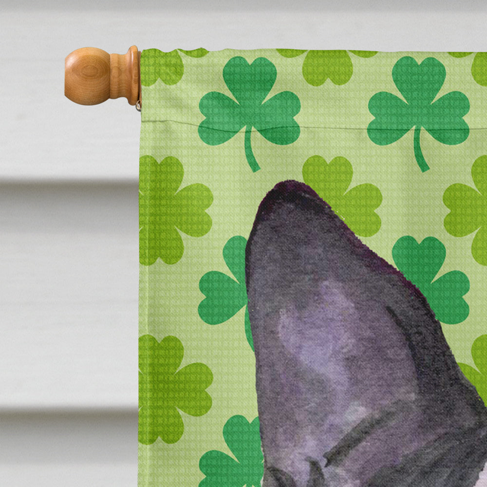 Boston Terrier St. Patrick's Day Shamrock Portrait Flag Canvas House Size  the-store.com.