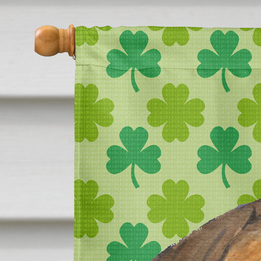 Bullmastiff St. Patrick's Day Shamrock Portrait Flag Canvas House Size  the-store.com.