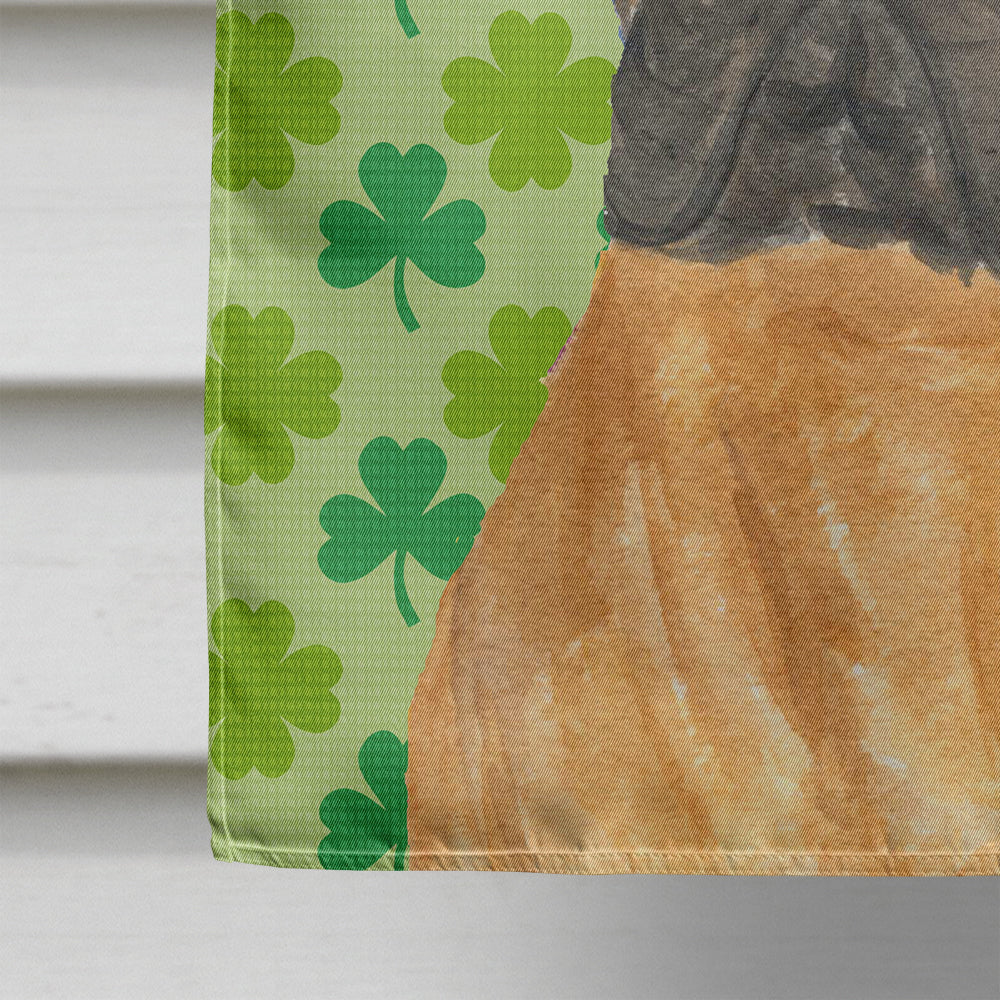 Bullmastiff St. Patrick's Day Shamrock Portrait Flag Canvas House Size  the-store.com.