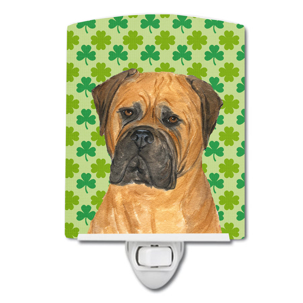 Bullmastiff St. Patrick&#39;s Day Shamrock Portrait Ceramic Night Light SS4448CNL - the-store.com