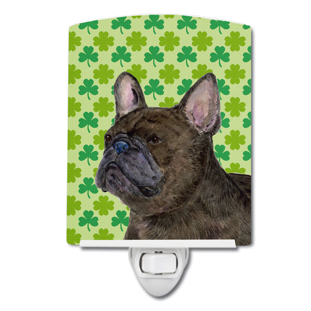 French Bulldog St. Patrick's Day Shamrock Portrait Ceramic Night Light SS4450CNL - the-store.com