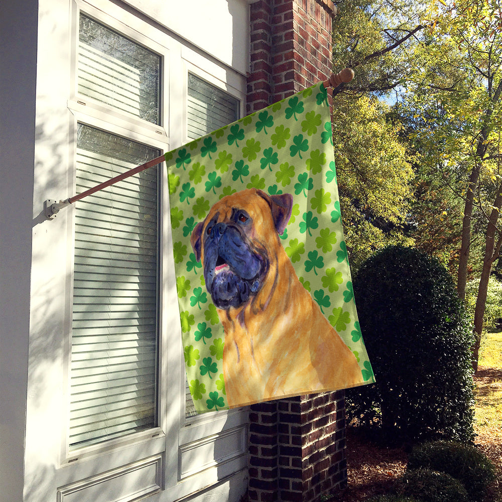 Mastiff St. Patrick's Day Shamrock Portrait Flag Canvas House Size  the-store.com.