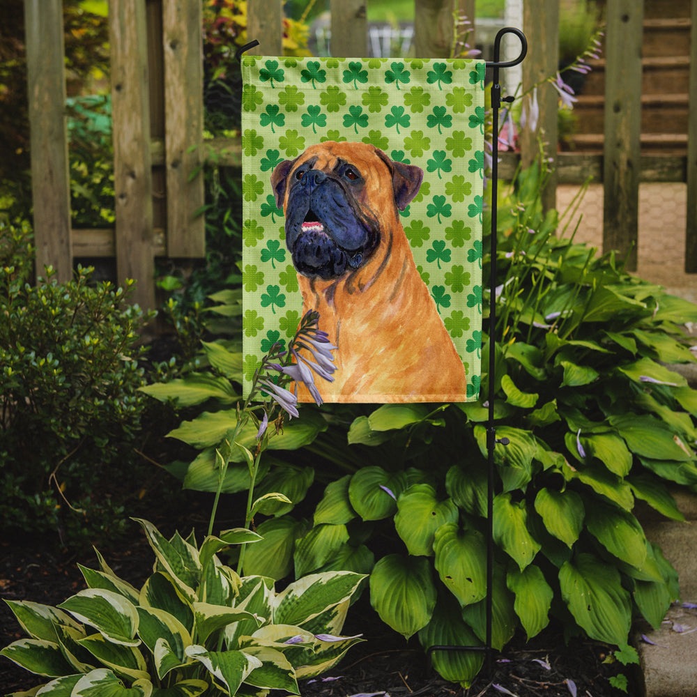 Mastiff St. Patrick's Day Shamrock Portrait Flag Garden Size.