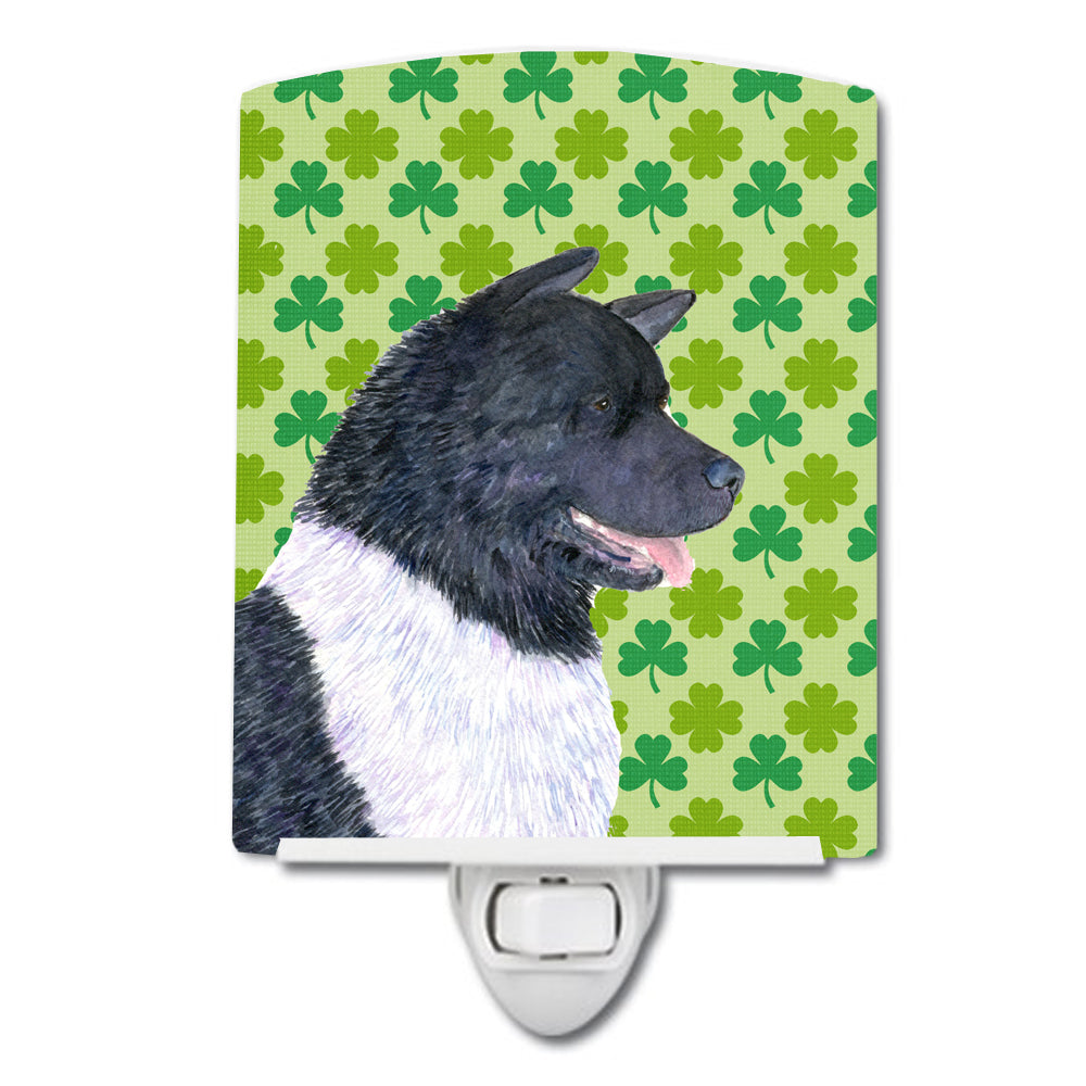 Akita St. Patrick's Day Shamrock Portrait Ceramic Night Light SS4452CNL - the-store.com