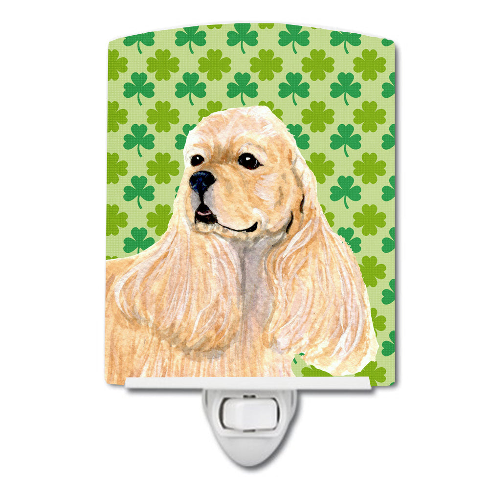 Cocker Spaniel St. Patrick's Day Shamrock Portrait Ceramic Night Light SS4453CNL - the-store.com