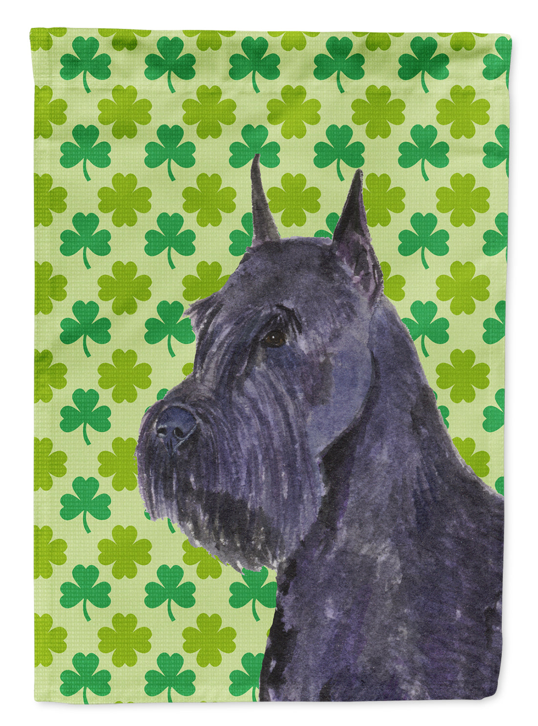 Giant Schnauzer St. Patrick&#39;s Day Shamrock Flag Canvas House Size  the-store.com.