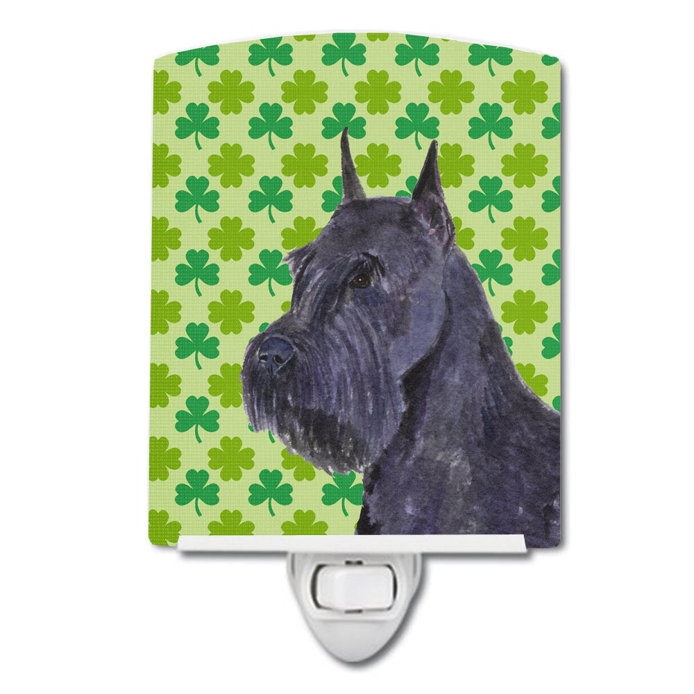 Schnauzer Giant St. Patrick&#39;s Day Shamrock Portrait Ceramic Night Light SS4454CNL - the-store.com