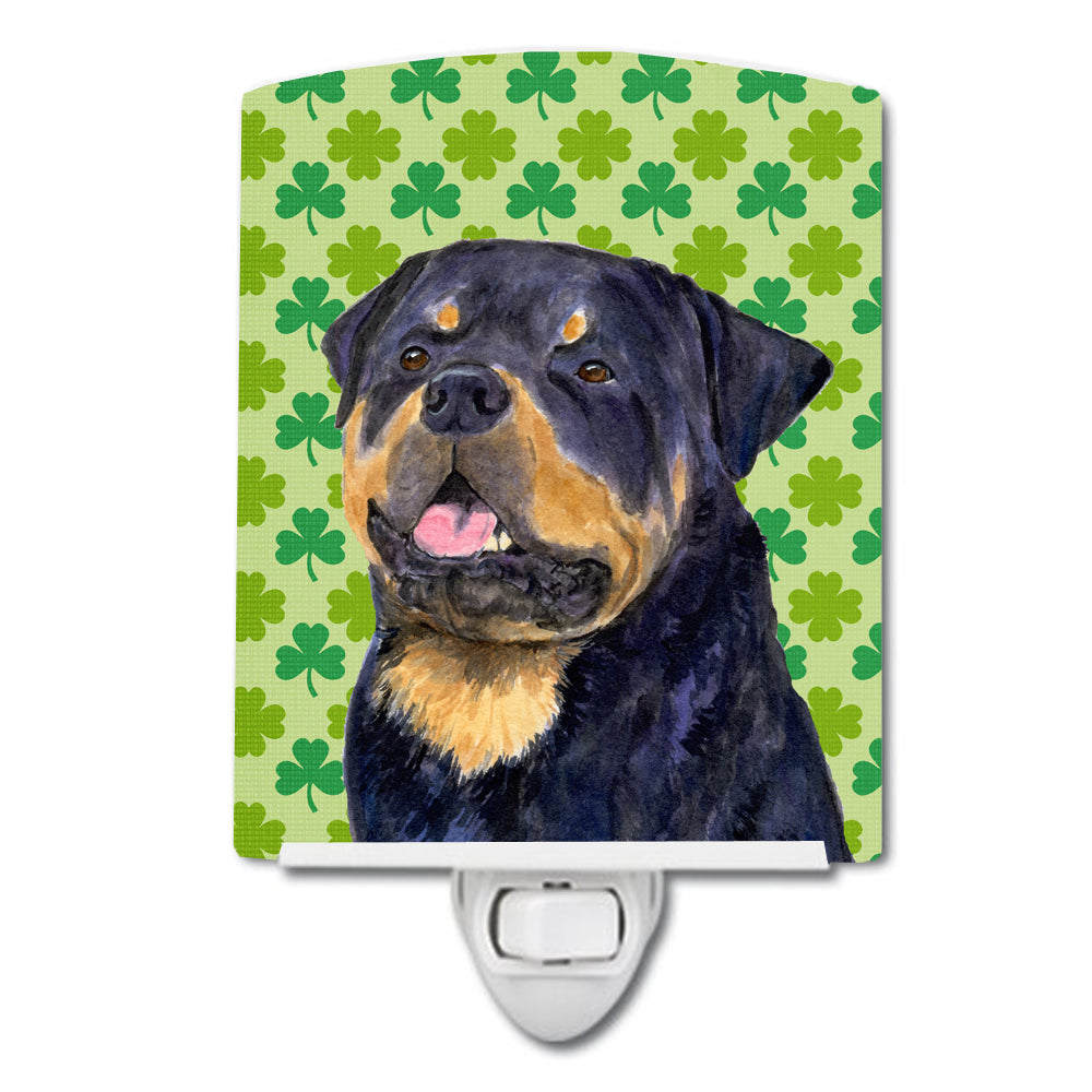 Rottweiler St. Patrick's Day Shamrock Portrait Ceramic Night Light SS4455CNL - the-store.com