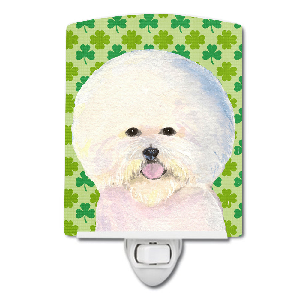 Bichon Frise St. Patrick&#39;s Day Shamrock Portrait Ceramic Night Light SS4457CNL - the-store.com