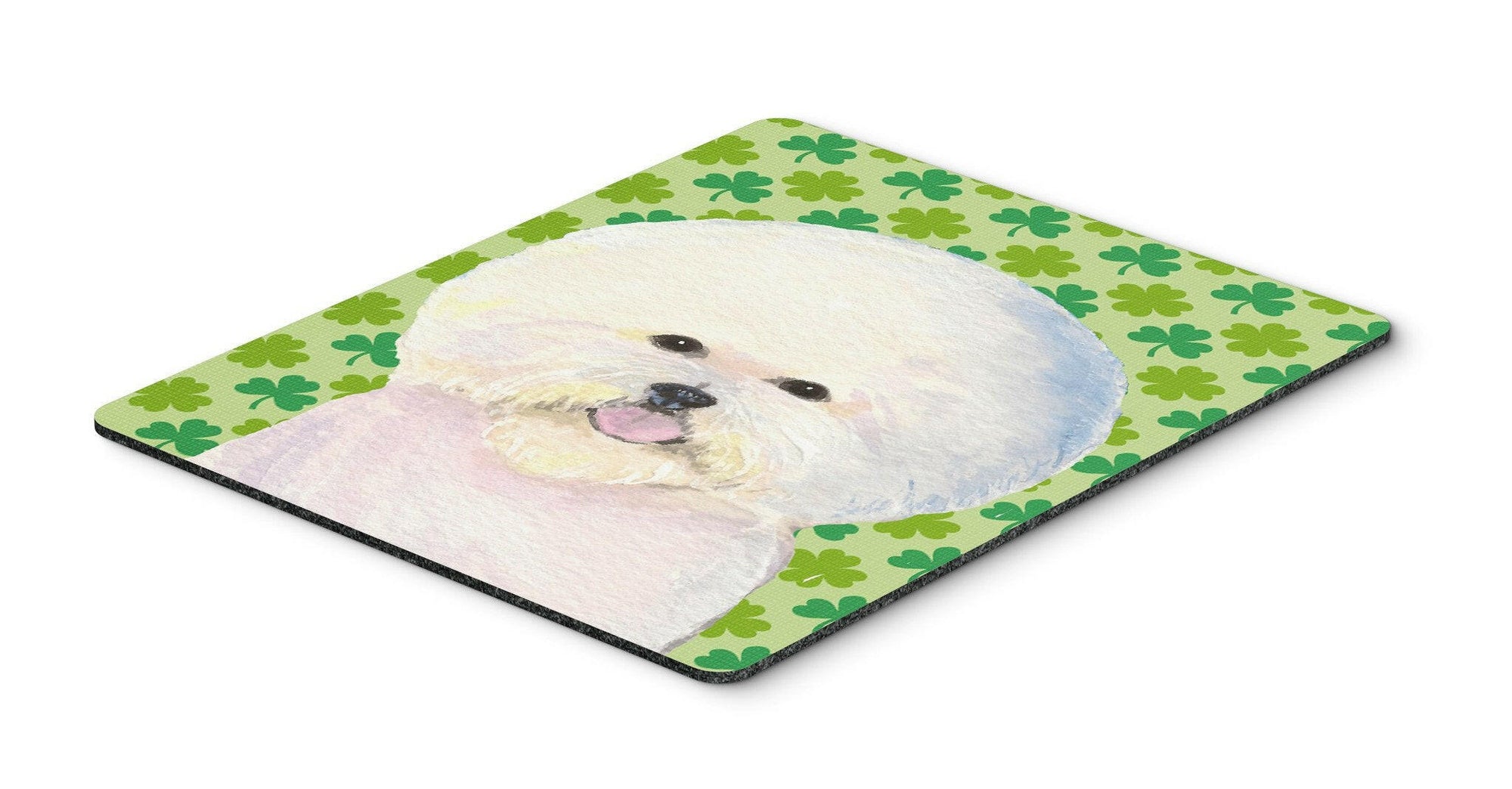 Bichon Frise St. Patrick's Day Shamrock Portrait Mouse Pad, Hot Pad or Trivet by Caroline's Treasures