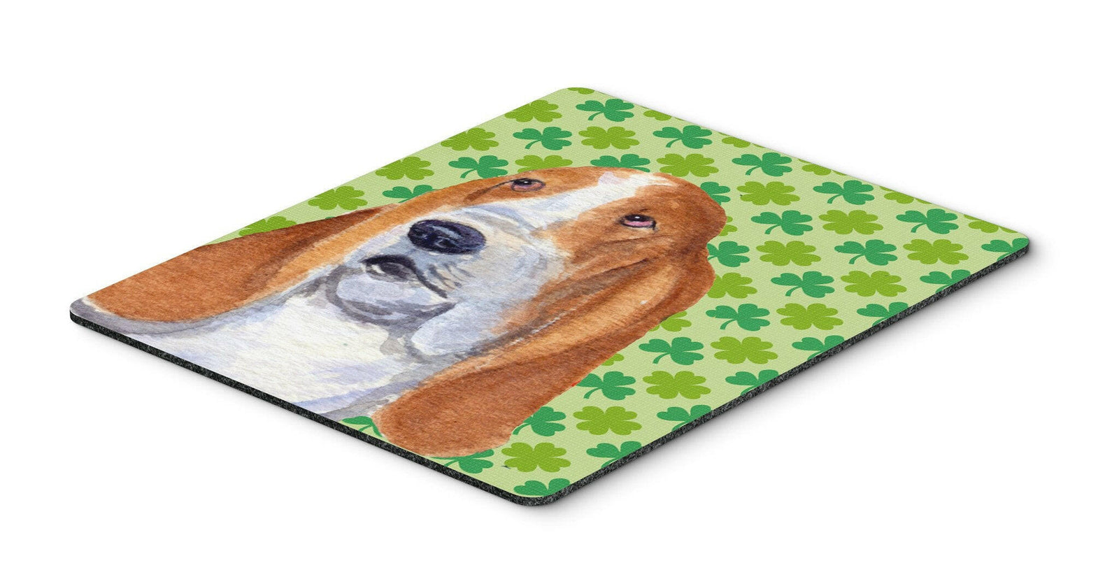 Basset Hound St. Patrick's Day Shamrock Portrait Mouse Pad, Hot Pad or Trivet by Caroline's Treasures