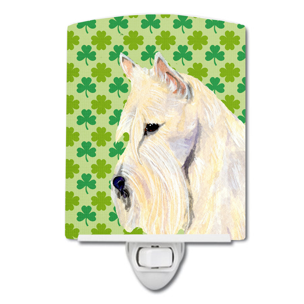 Scottish Terrier St. Patrick's Day Shamrock Portrait Ceramic Night Light SS4461CNL - the-store.com