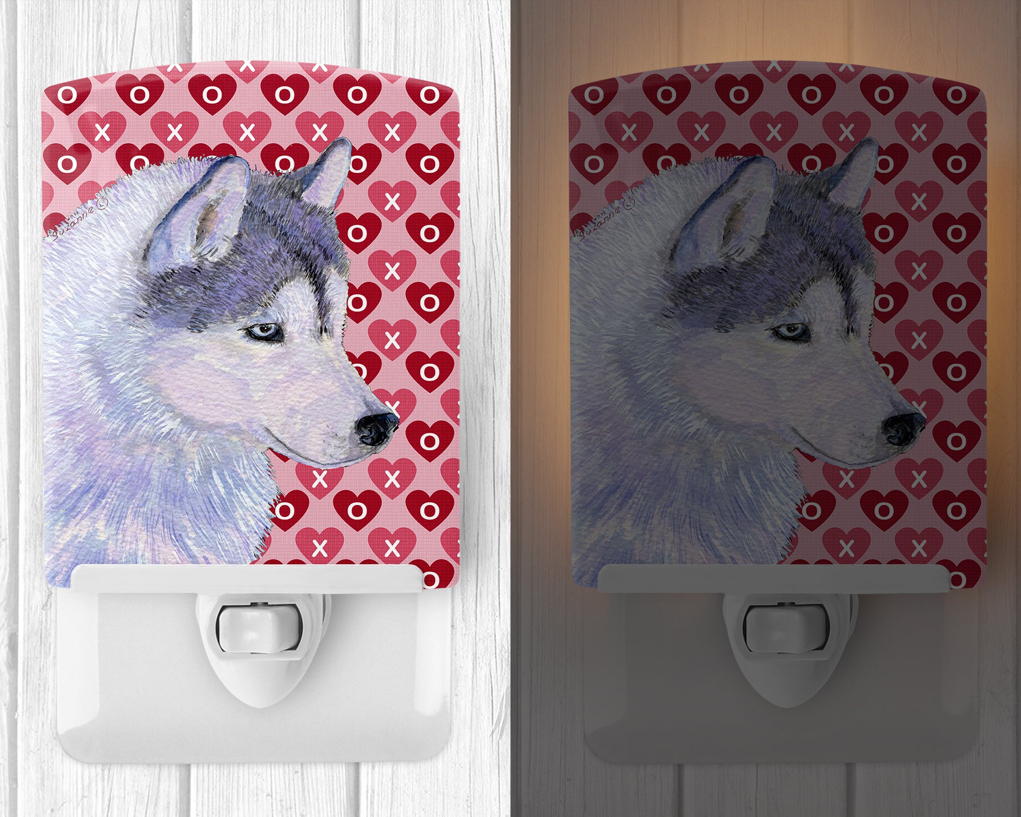 Siberian Husky Hearts Love Valentine's Day Ceramic Night Light SS4464CNL - the-store.com