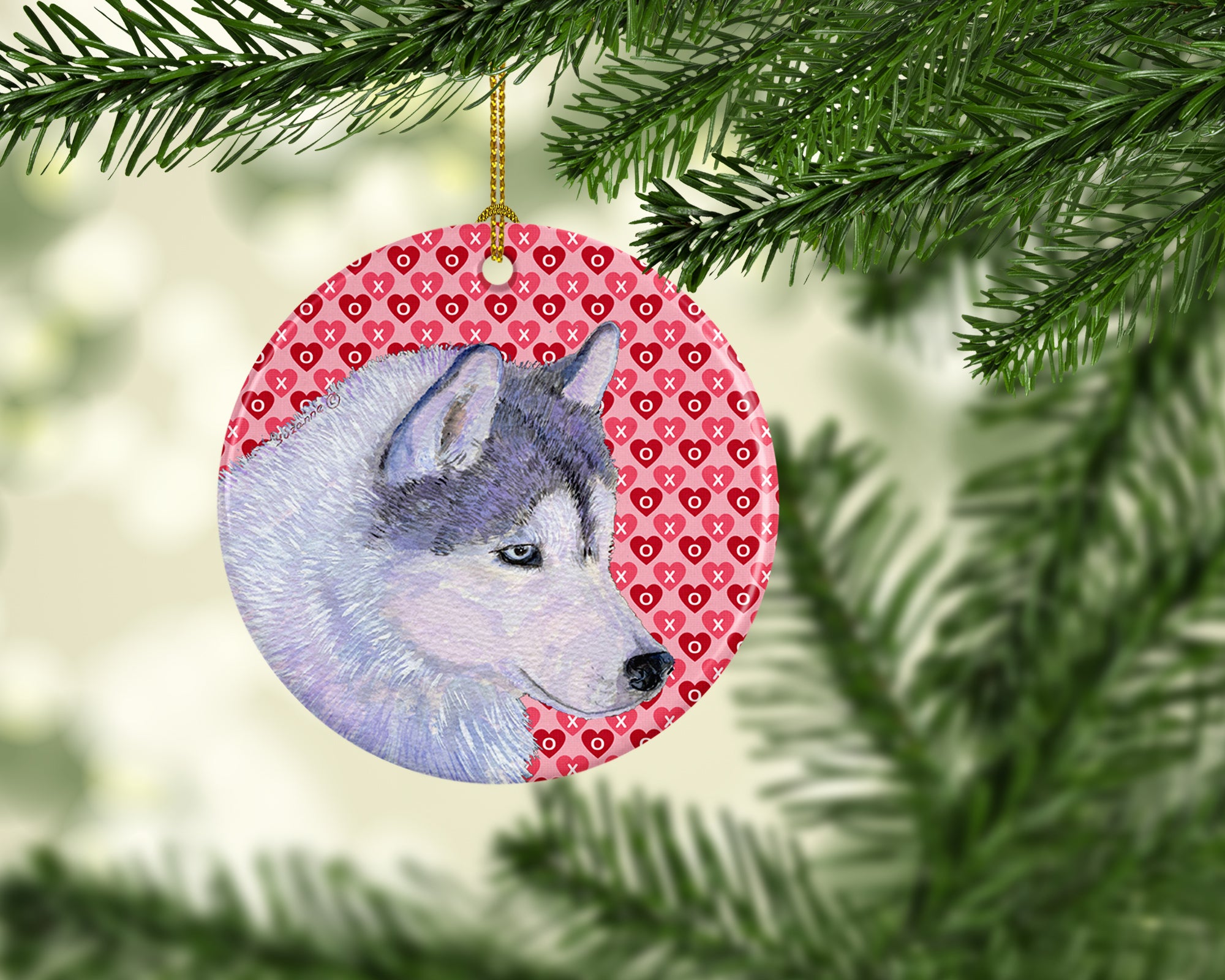 Siberian Husky  Ceramic Ornament - the-store.com