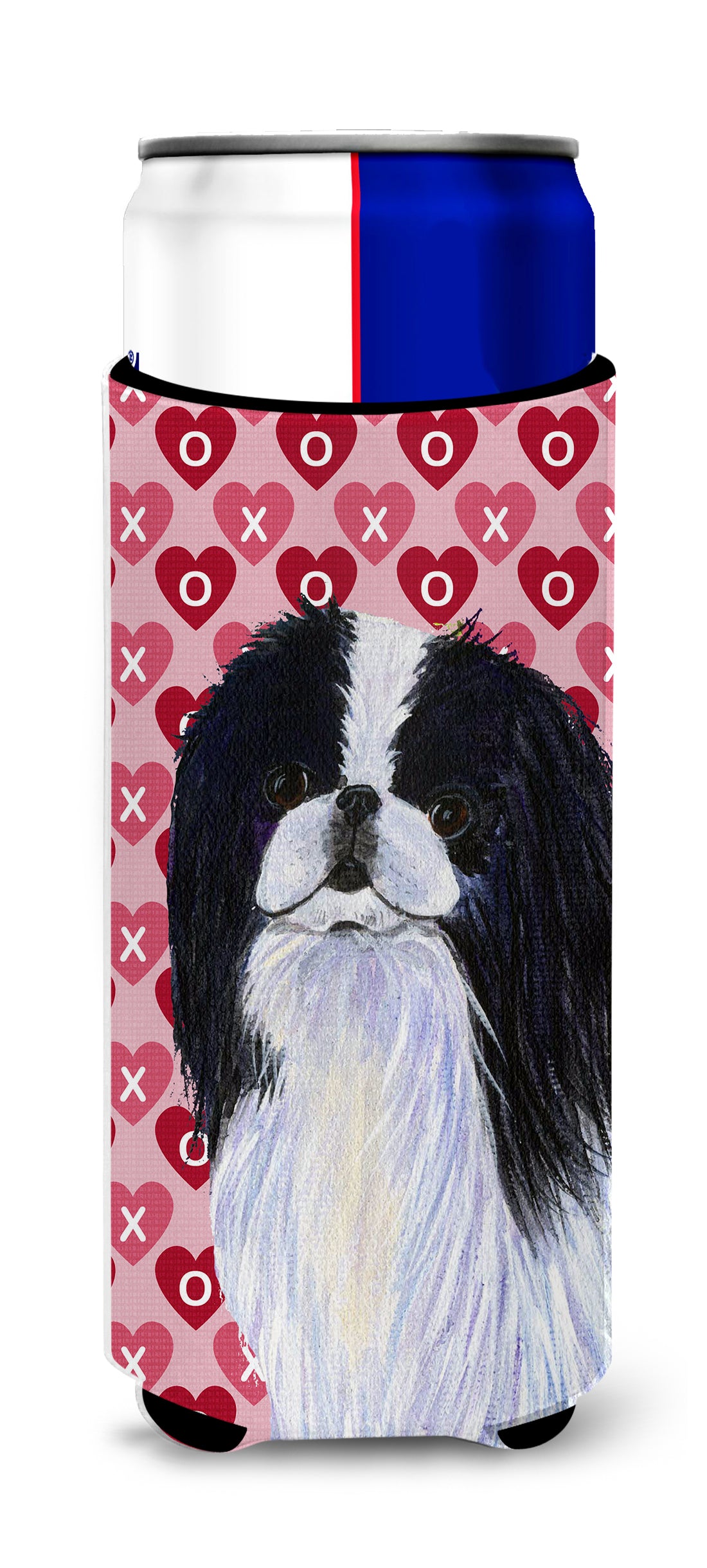 Japanese Chin Hearts Love and Valentine's Day Portrait Ultra Beverage Insulators for slim cans SS4467MUK.