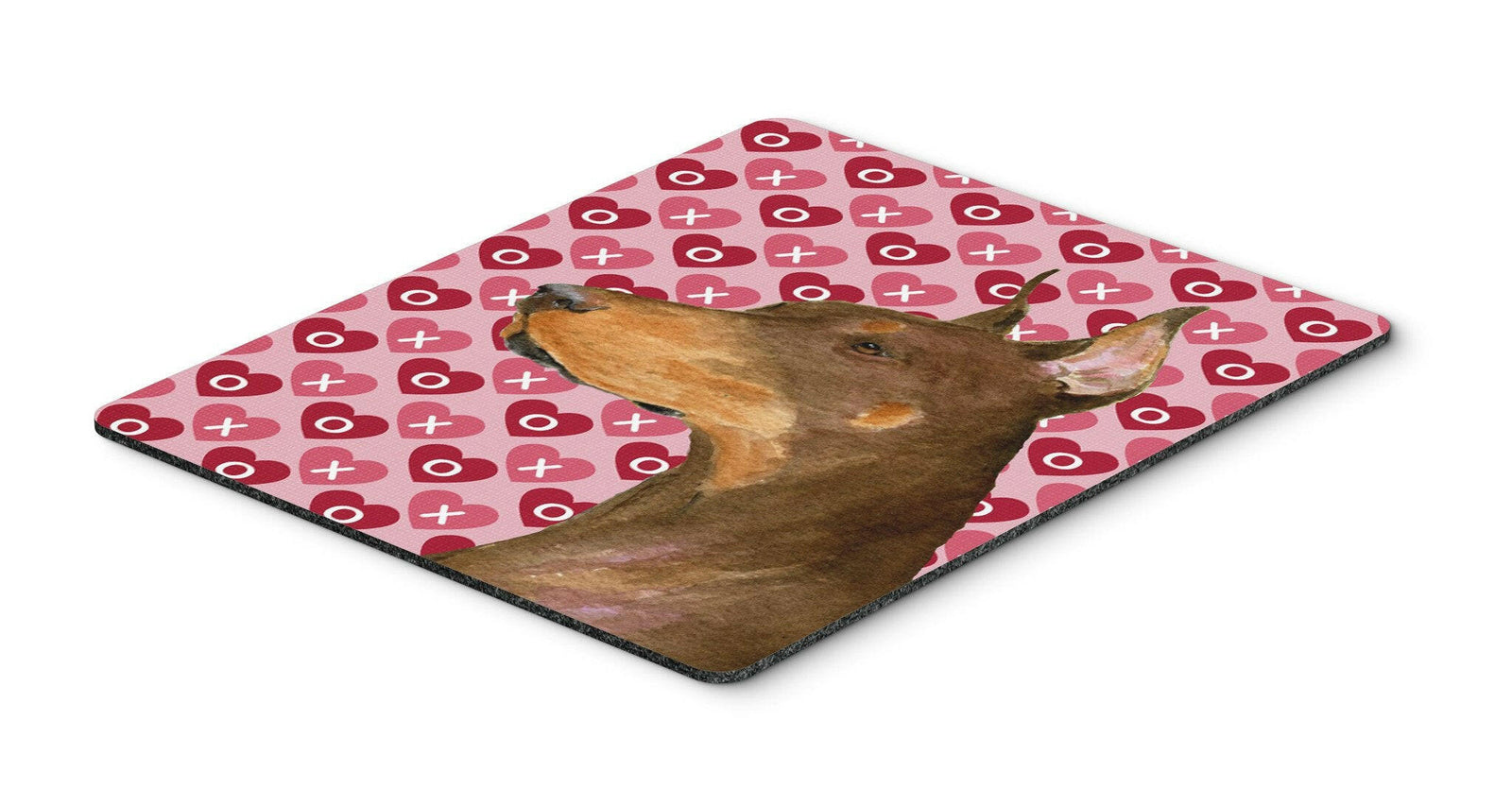 Doberman Hearts Love and Valentine's Day Portrait Mouse Pad, Hot Pad or Trivet by Caroline's Treasures