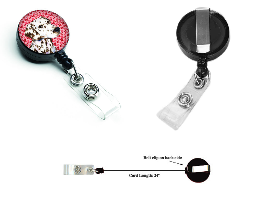 Dalmatian Love Retractable Badge Reel or ID Holder with Clip.