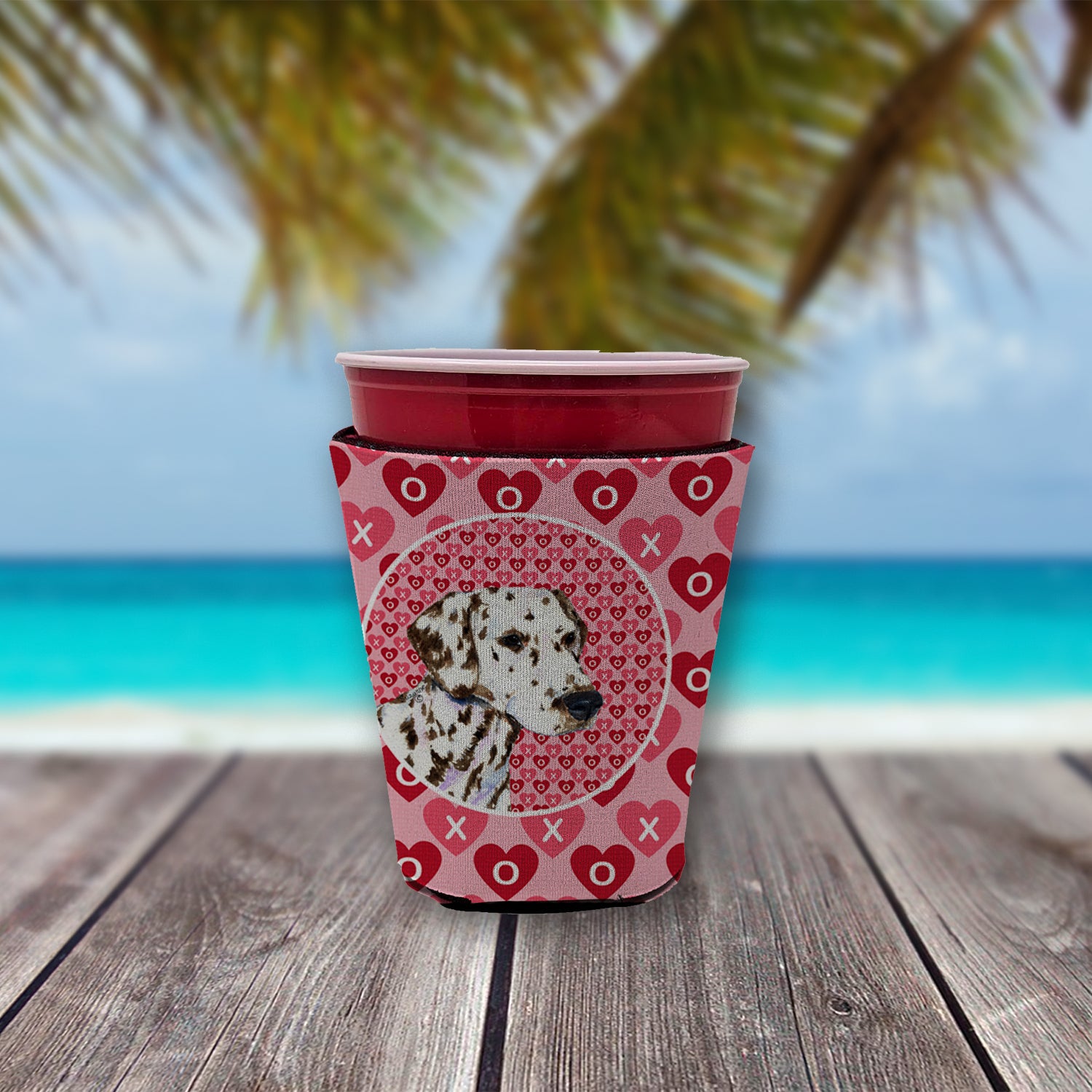 Dalmatian  Red Cup Beverage Insulator Hugger  the-store.com.