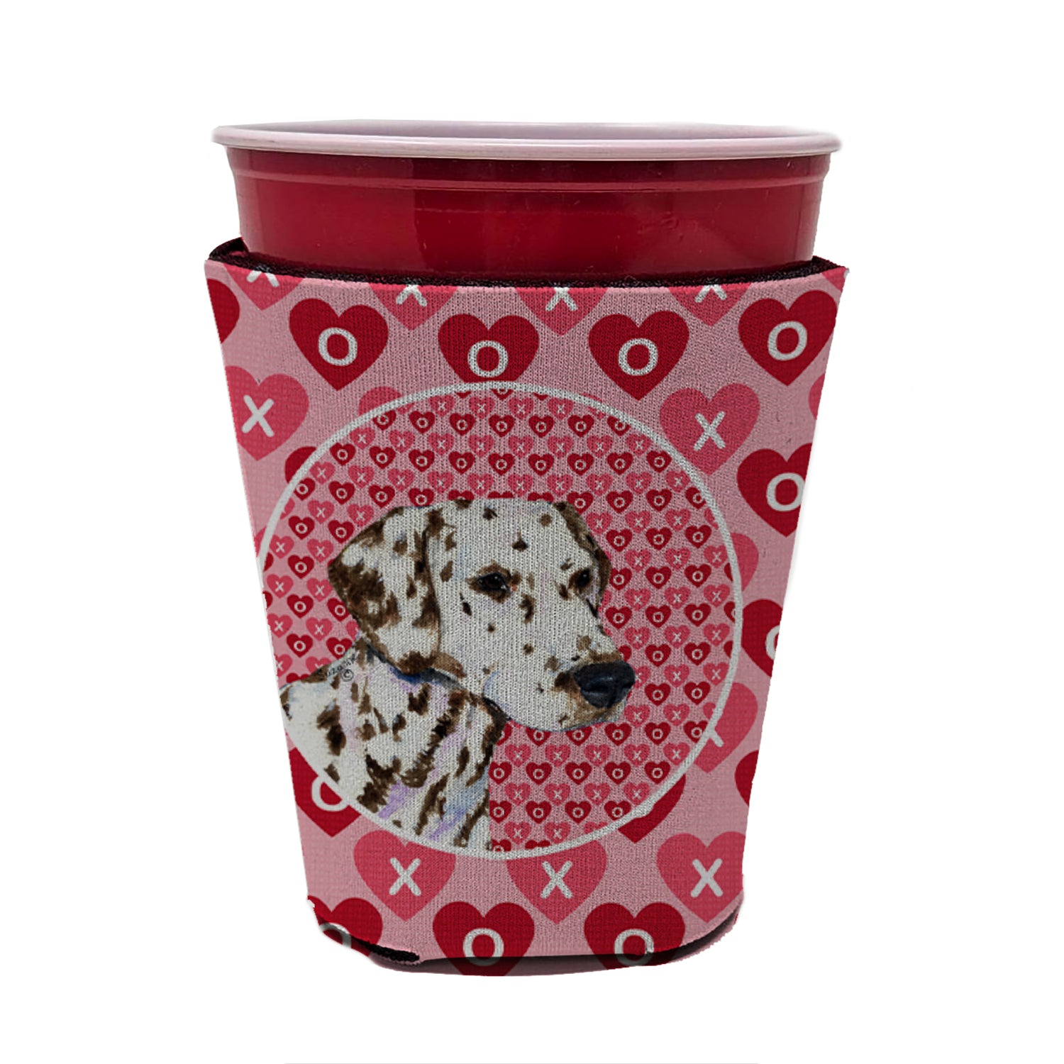 Dalmatian  Red Cup Beverage Insulator Hugger  the-store.com.