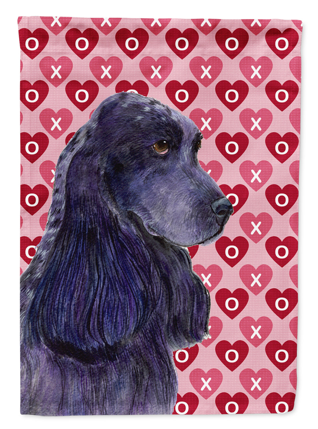 Cocker Spaniel Hearts Love and Valentine&#39;s Day Portrait Flag Canvas House Size  the-store.com.