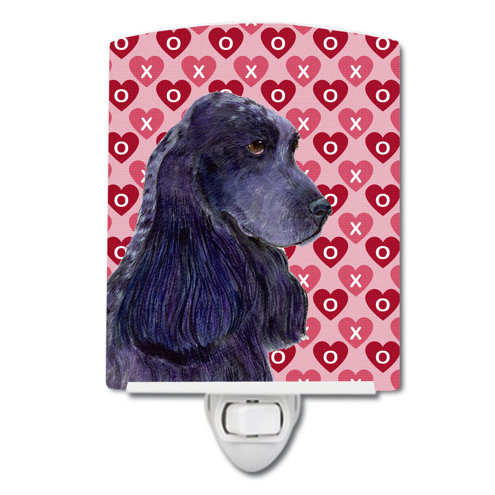 Black Cocker Spaniel Hearts Love Valentine's Day Ceramic Night Light SS4471CNL - the-store.com