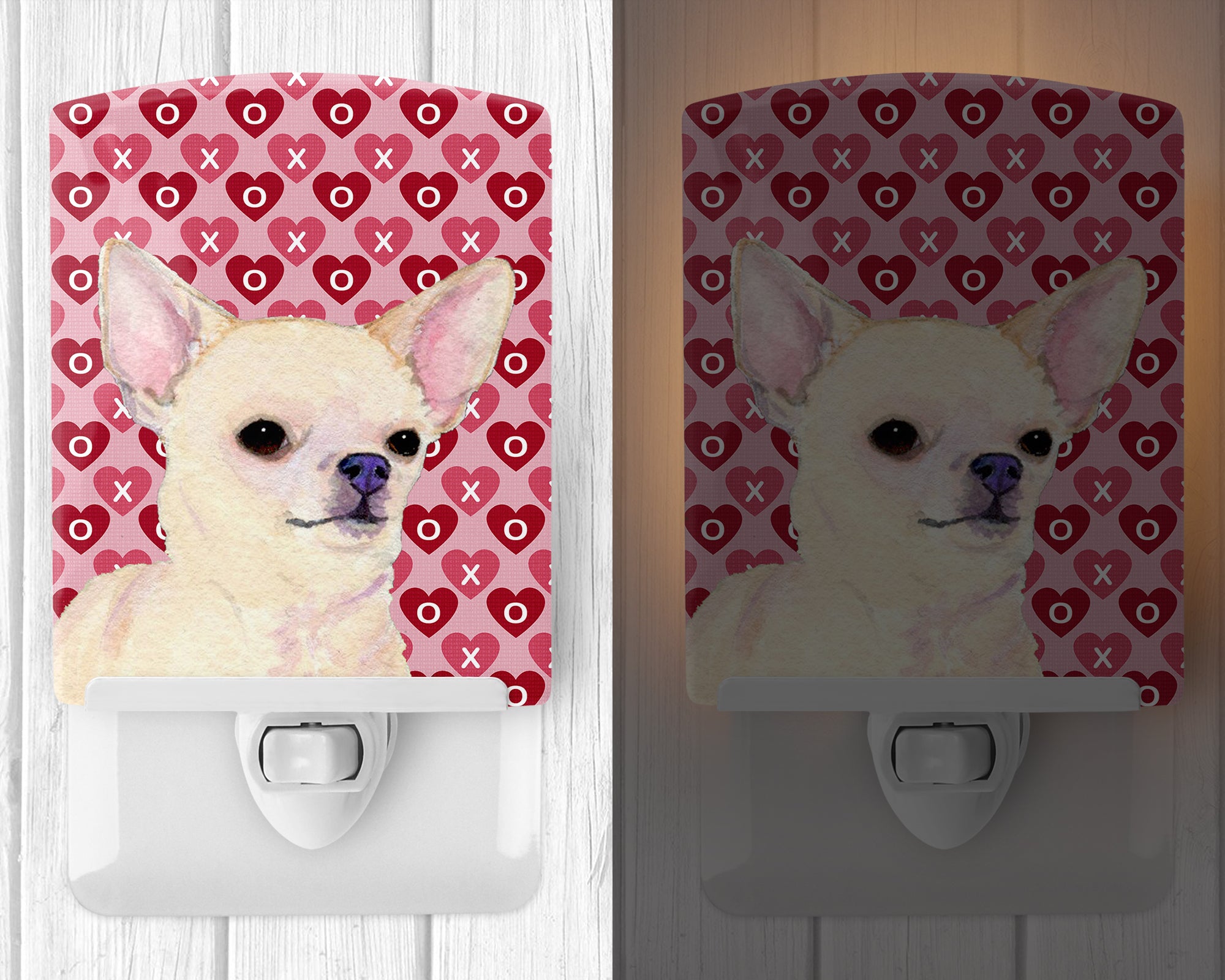 Chihuahua Hearts Love and Valentine's Day Portrait Ceramic Night Light SS4472CNL - the-store.com