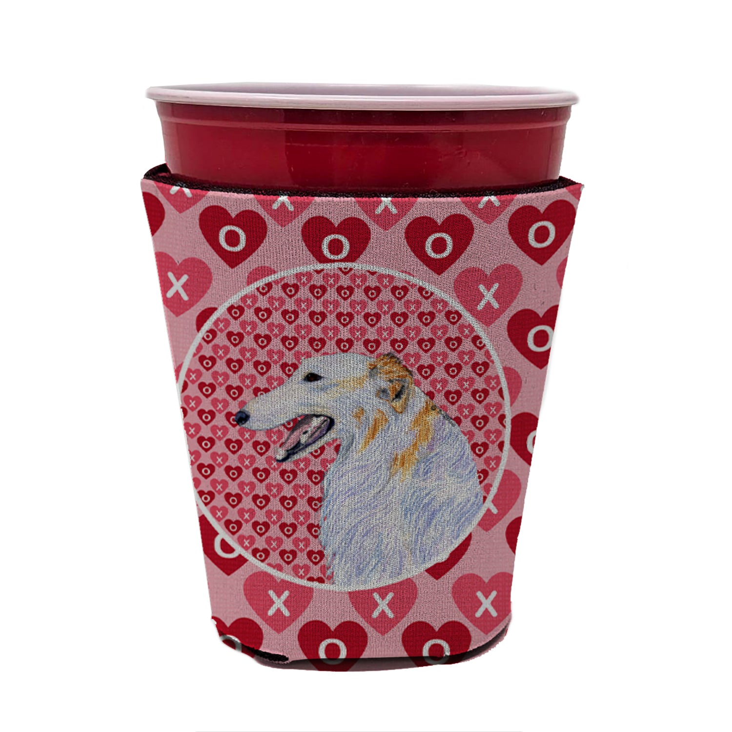 Borzoi  Red Cup Beverage Insulator Hugger  the-store.com.