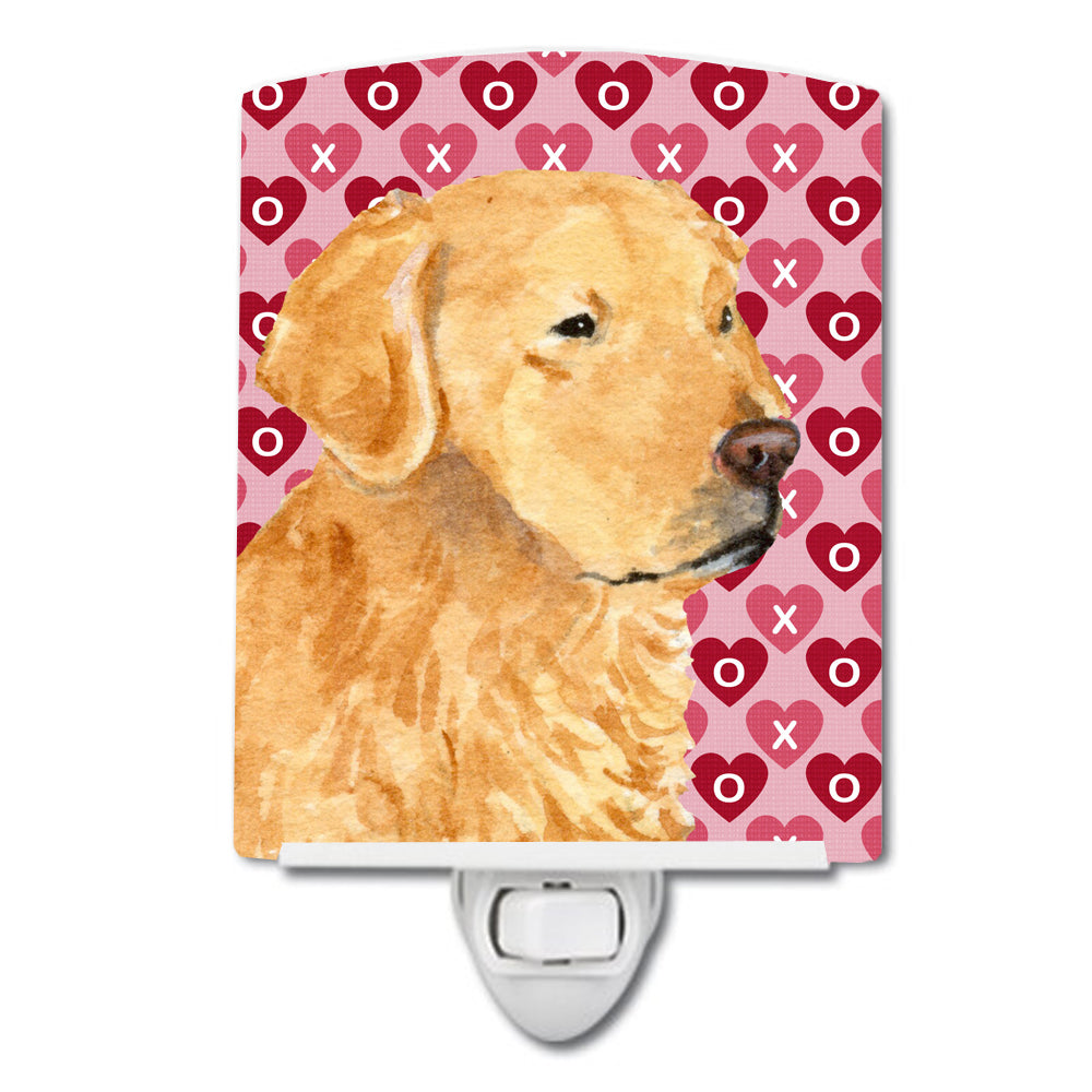 Golden Retriever Hearts Love Valentine's Day Ceramic Night Light SS4476CNL - the-store.com