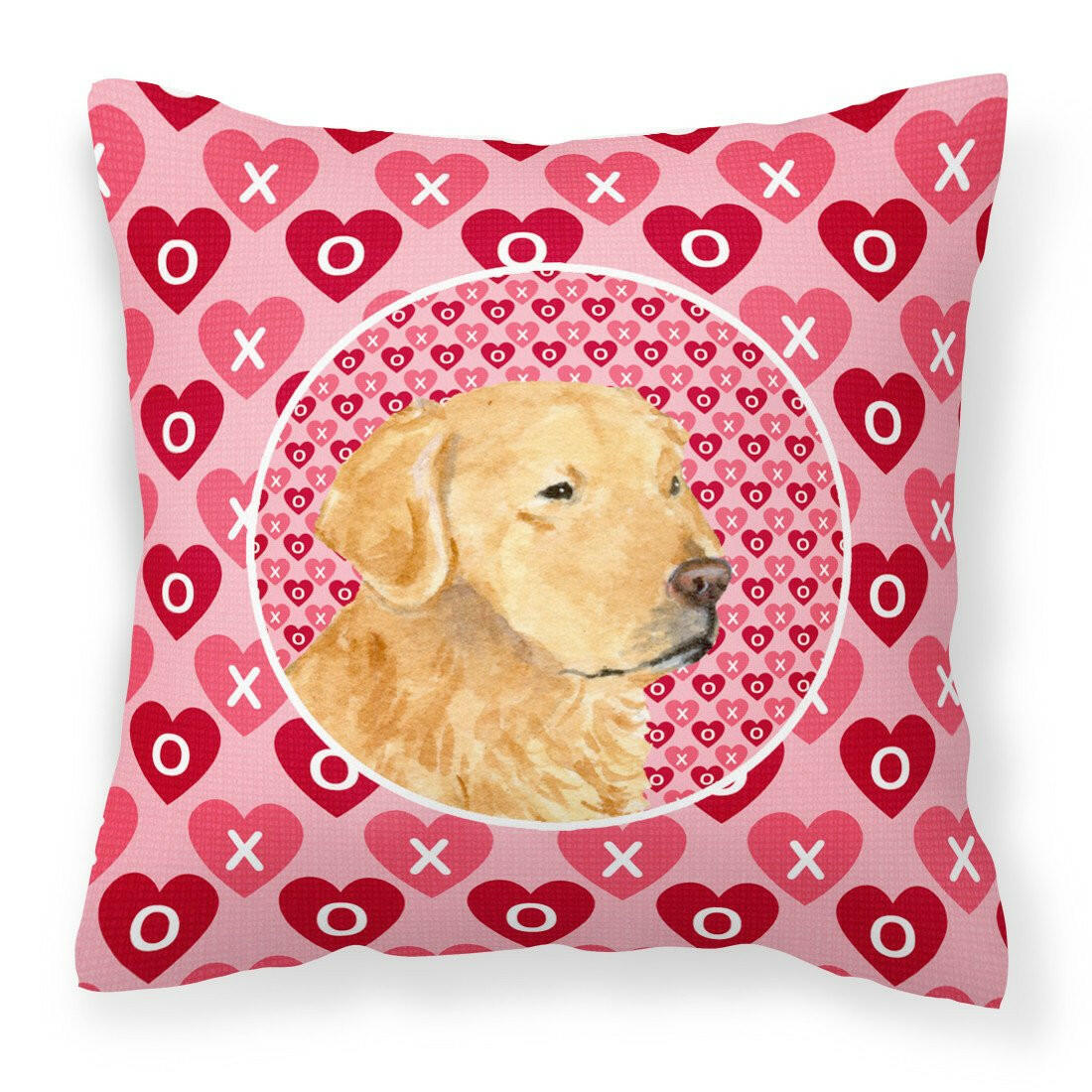 Golden Retriever Hearts Love Valentine's Day Fabric Decorative Pillow SS4476PW1414 by Caroline's Treasures