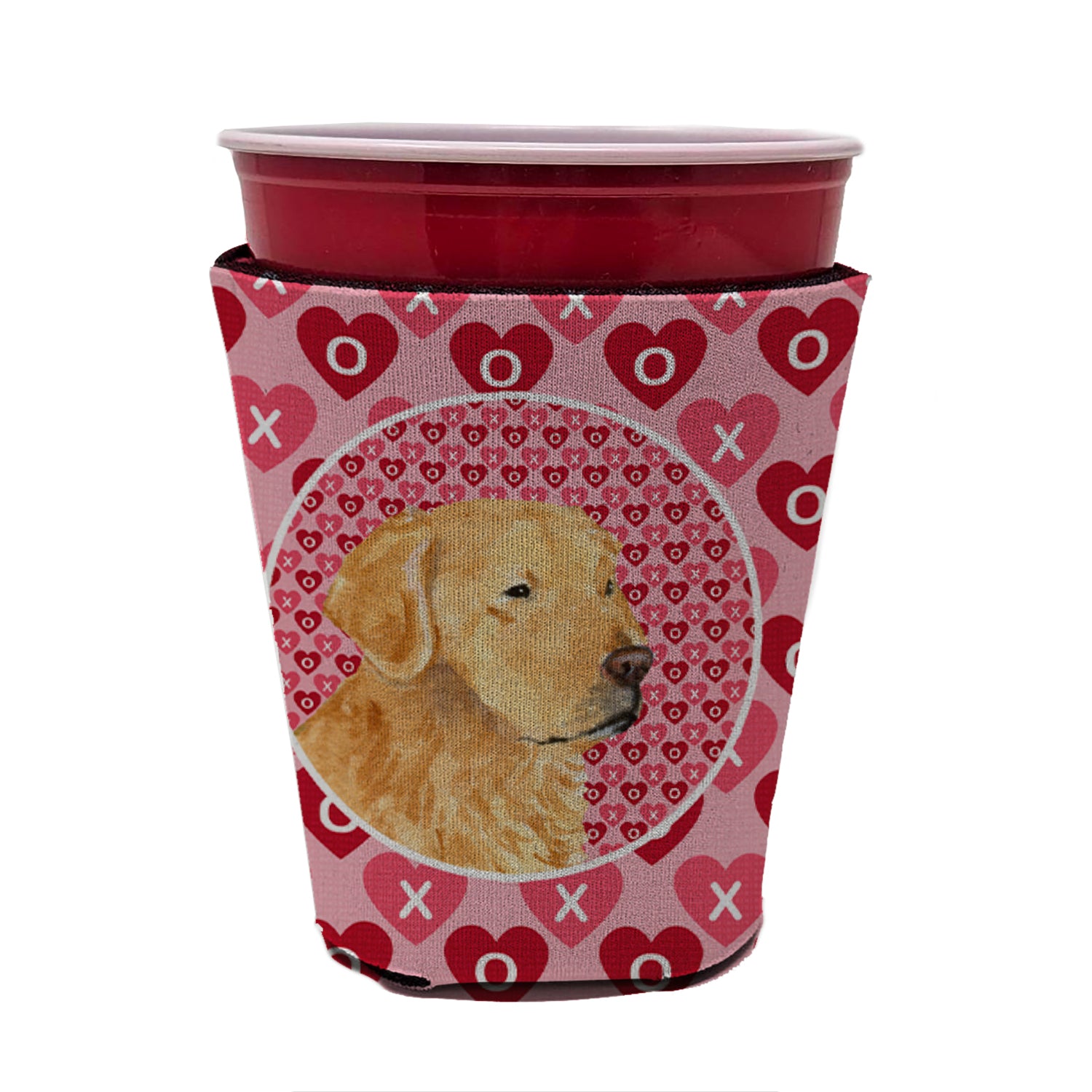 Golden Retriever  Red Cup Beverage Insulator Hugger  the-store.com.