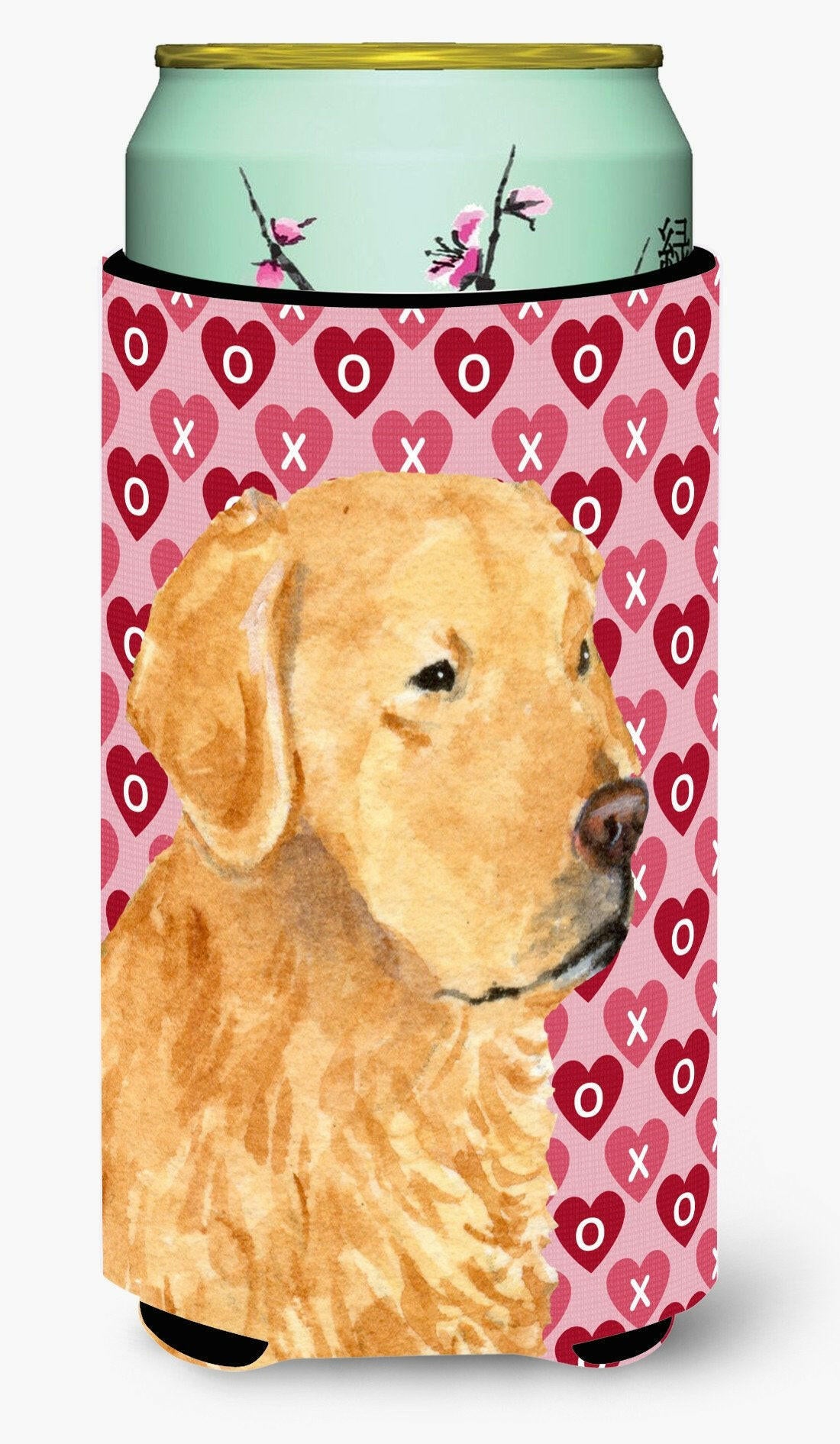 Golden Retriever Hearts Love Valentine's Day  Tall Boy Beverage Insulator Beverage Insulator Hugger by Caroline's Treasures