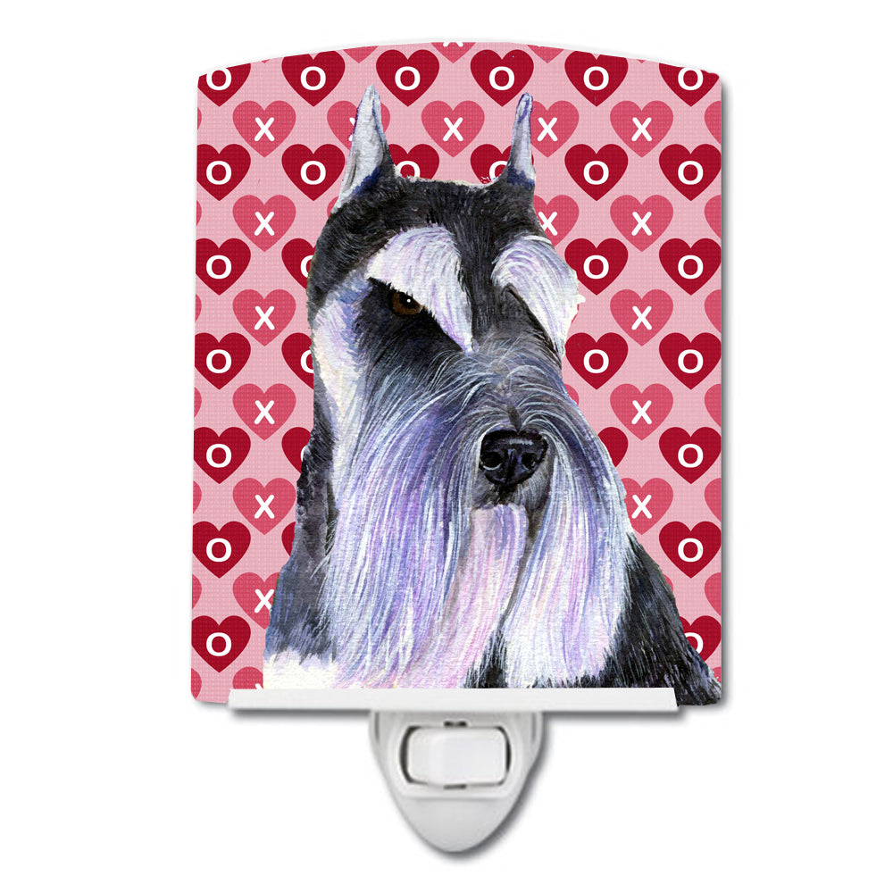 Schnauzer Hearts Love and Valentine's Day Portrait Ceramic Night Light SS4477CNL - the-store.com