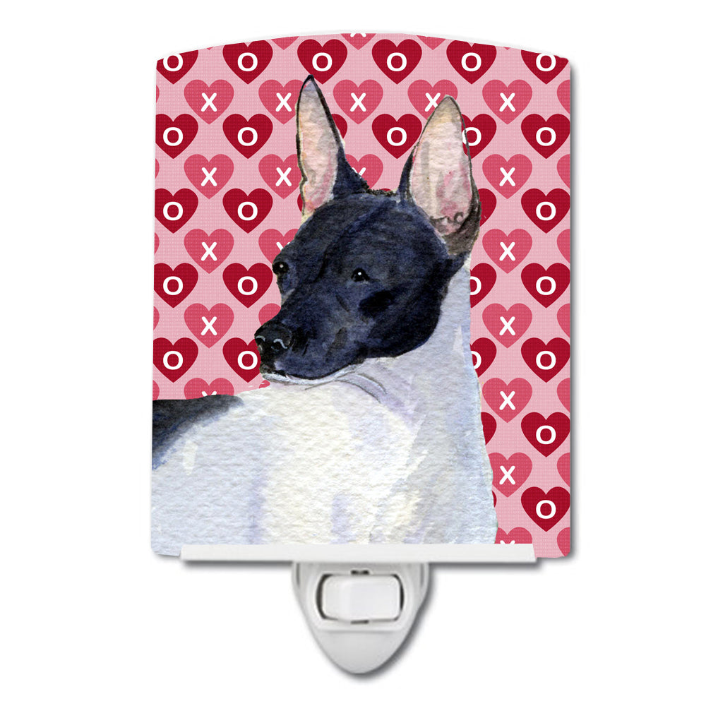 Rat Terrier Hearts Love and Valentine's Day Portrait Ceramic Night Light SS4480CNL - the-store.com