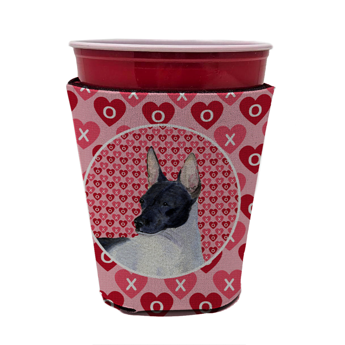 Rat Terrier  Red Cup Beverage Insulator Hugger  the-store.com.