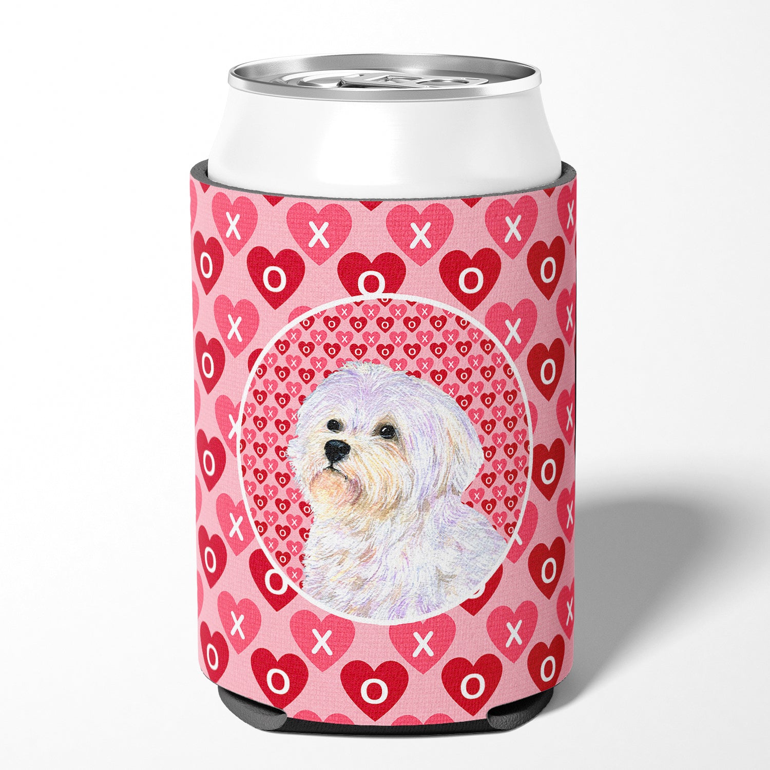 Maltese  Can or Bottle Beverage Insulator Hugger.