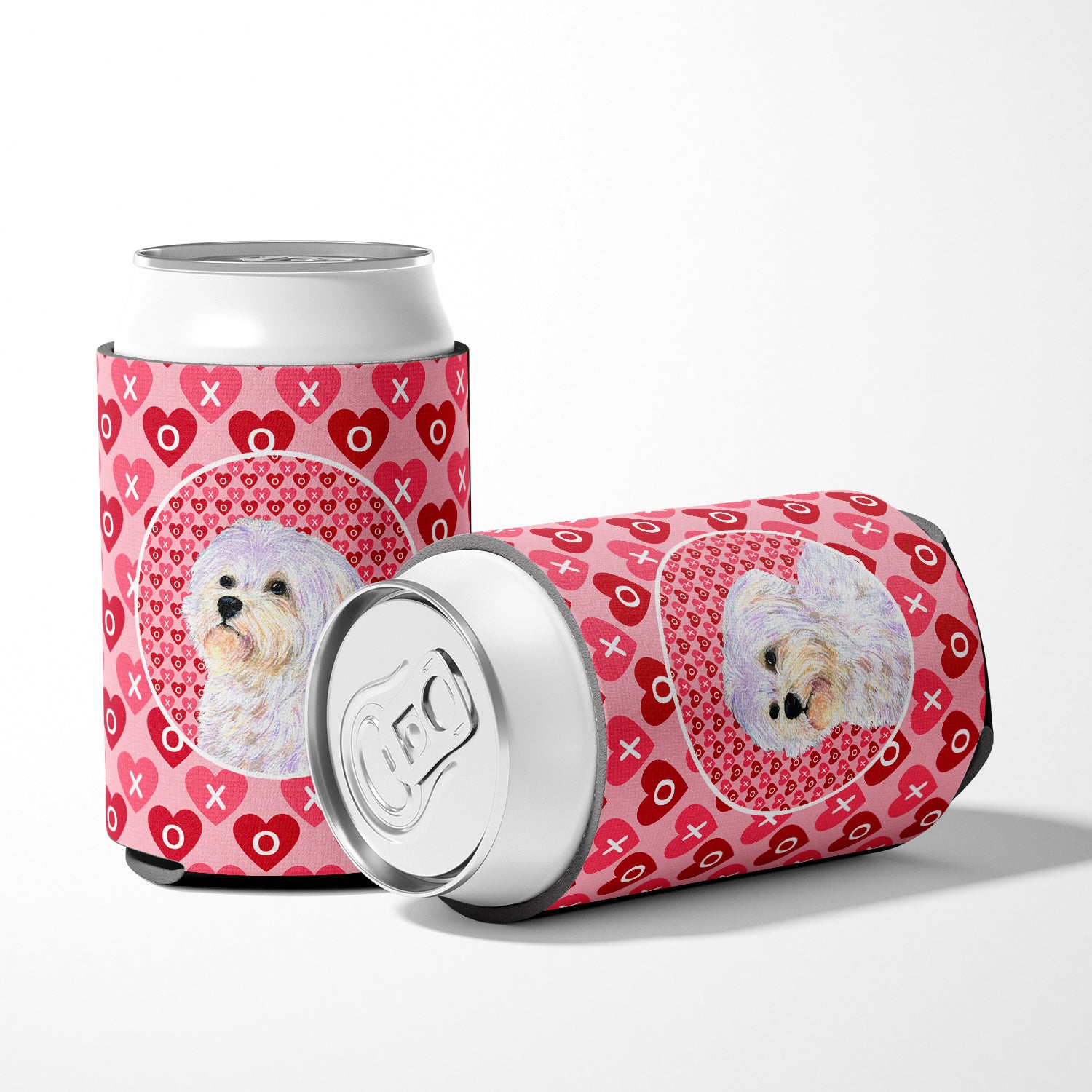 Maltese  Can or Bottle Beverage Insulator Hugger.